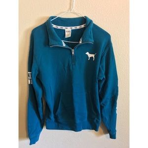 Victorias Secret Pink Zip Up Crewneck